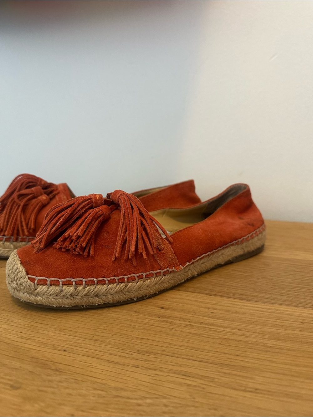 Marc Fisher 100% Suede Tassel Espadrille Loafers - Orange